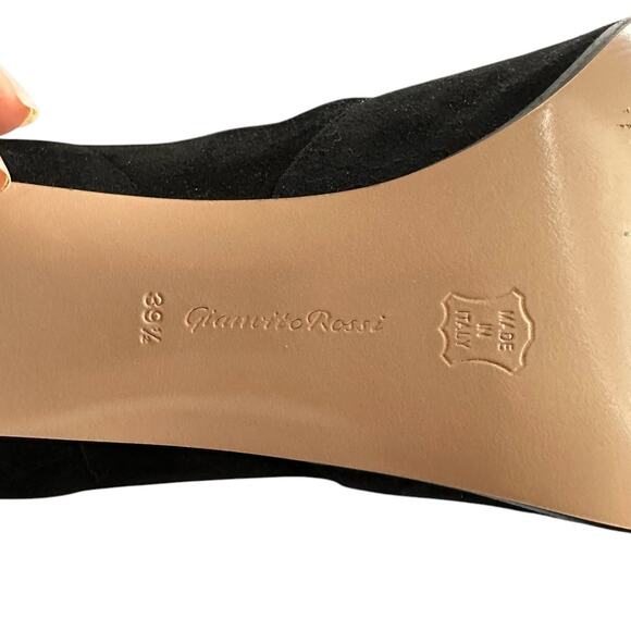 Gianvito Rossi Maeve Black Suede Ankle High Top Boots Pointed Toe Pumps Size 9.5 - Picture 8 of 11